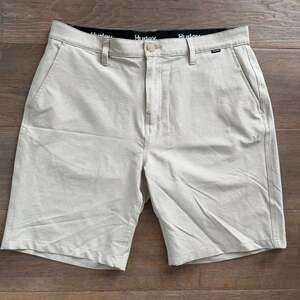 Hurley Men's Phantom Hybrid Khaki Walk Shorts Sz 36 Stretch Chino